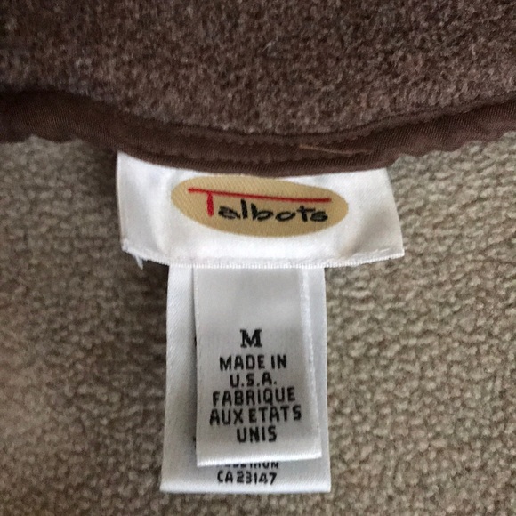 Talbots Fleece Taupe Vest Medium - Picture 3 of 5